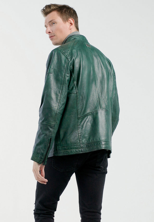 grüne lederjacke für herren