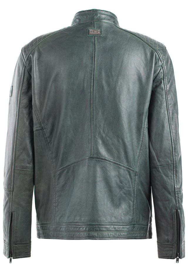 grüne lederjacke für herren